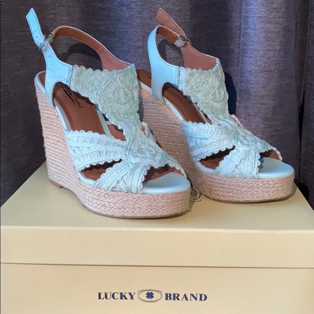 LUCKY BRAND WEDGES LIGHT BLUE, AQUA ✨